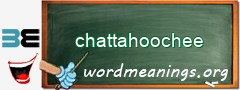 WordMeaning blackboard for chattahoochee